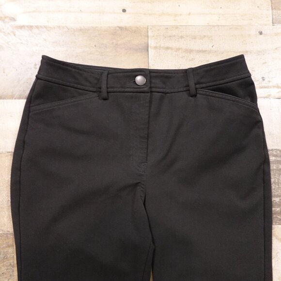 Express Cropped Flare Pants Women’s Size 6R Black High Rise Stretch 25.5” Inseam - Picture 2 of 13